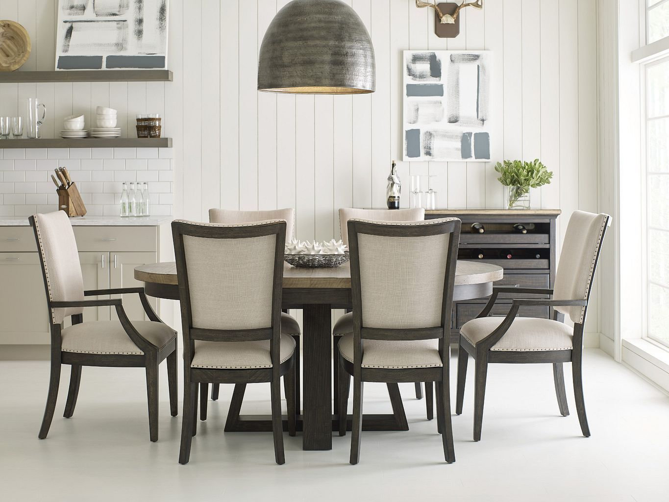 Plank Road Howell Fabric/Wood Arm Chair
