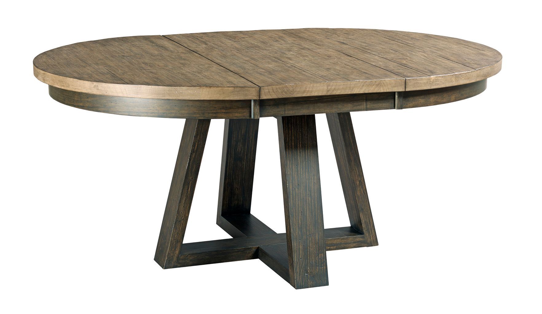 Plank Road Button Round Wood Extendable Dining Room Set