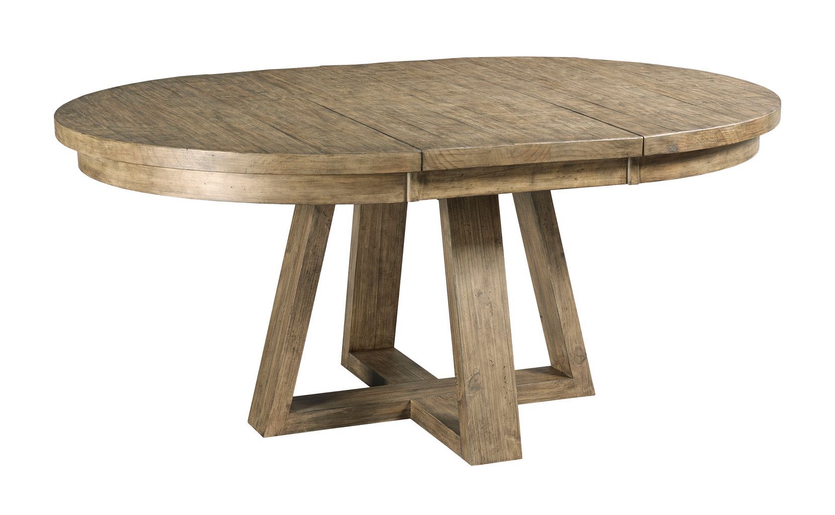 Plank Road Button Round Wood Extendable Dining Room Set