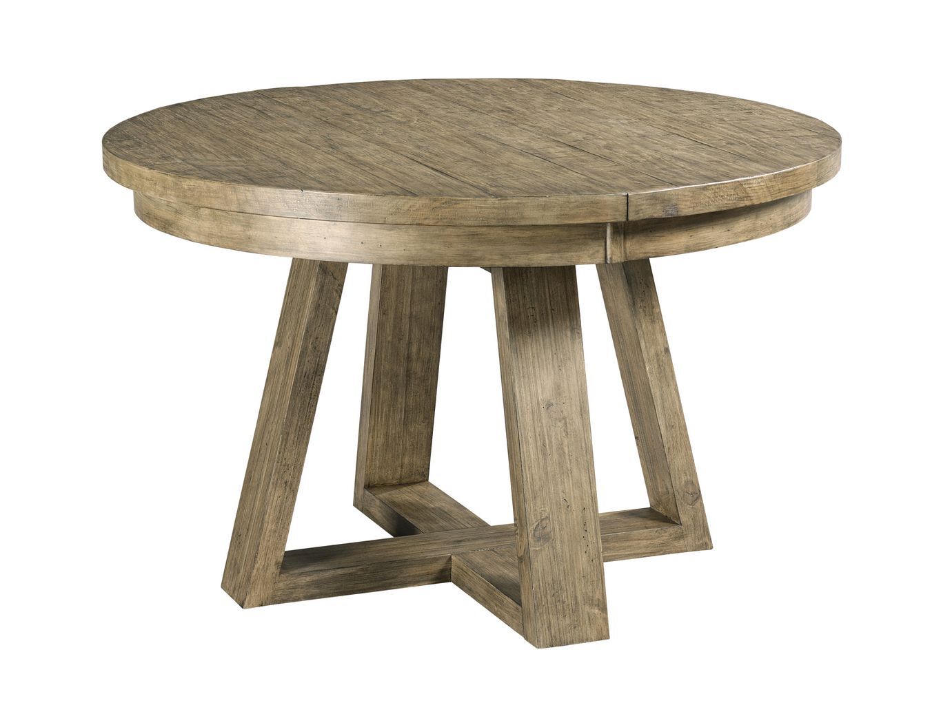 Plank Road Button Round Wood Extendable Dining Room Set