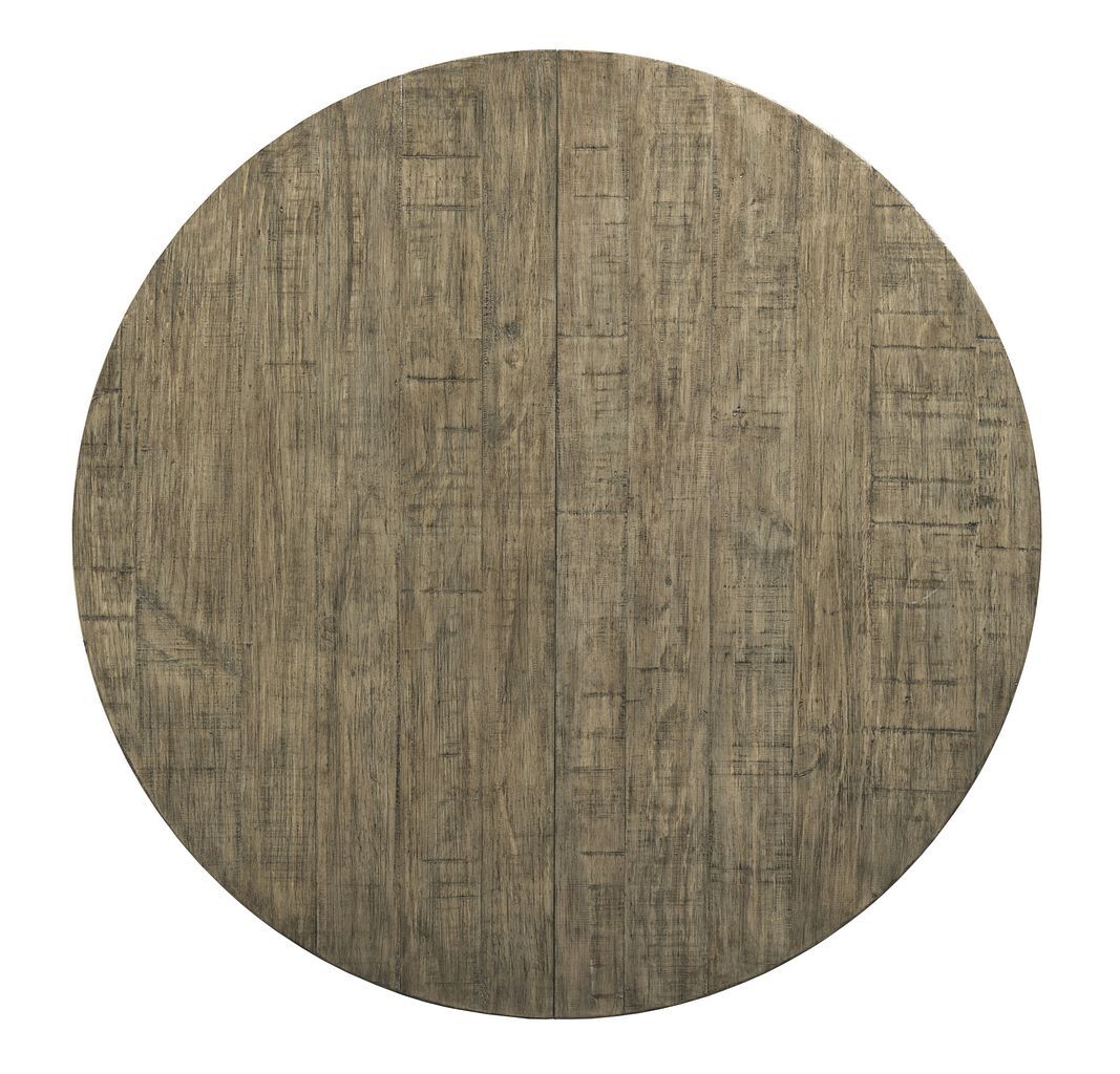 Plank Road Button Round Wood Extendable Dining Room Set