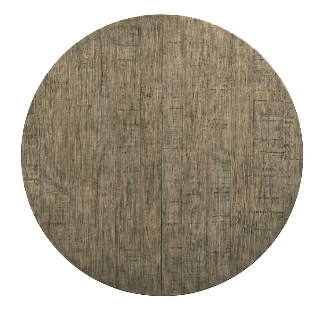 Plank Road Button Round Wood Extendable Dining Room Set