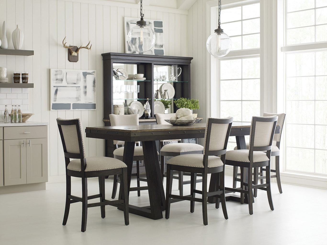 Plank Road Kimler Fabric/Wood Counter Height Chair