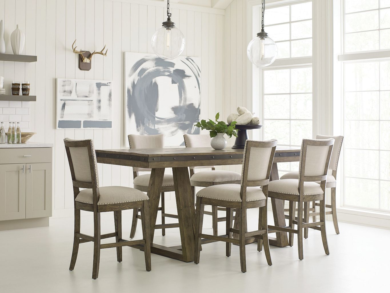 Plank Road Kimler Rectangular Wood Counter Height Dining Room Set