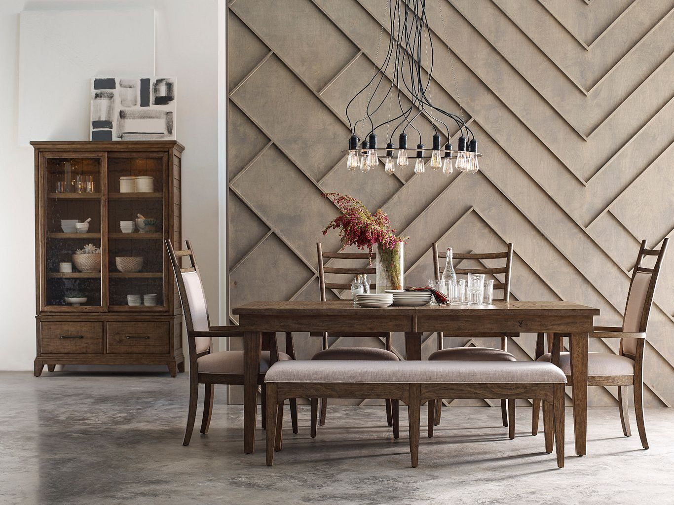 Plank Road Rankin Fabric/Wood Bench