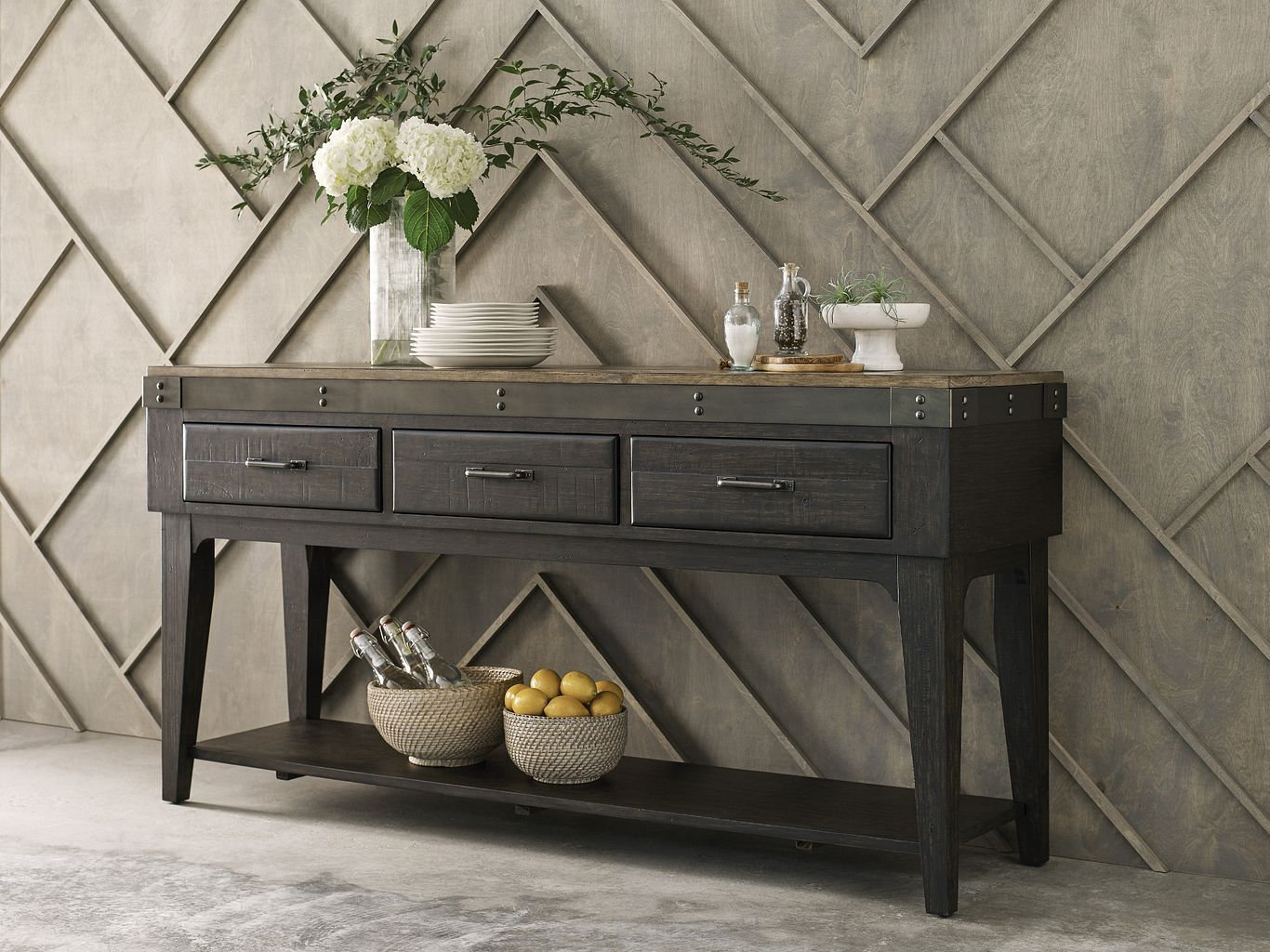 Plank Road Artisans Wood 3-Drawer Sideboard