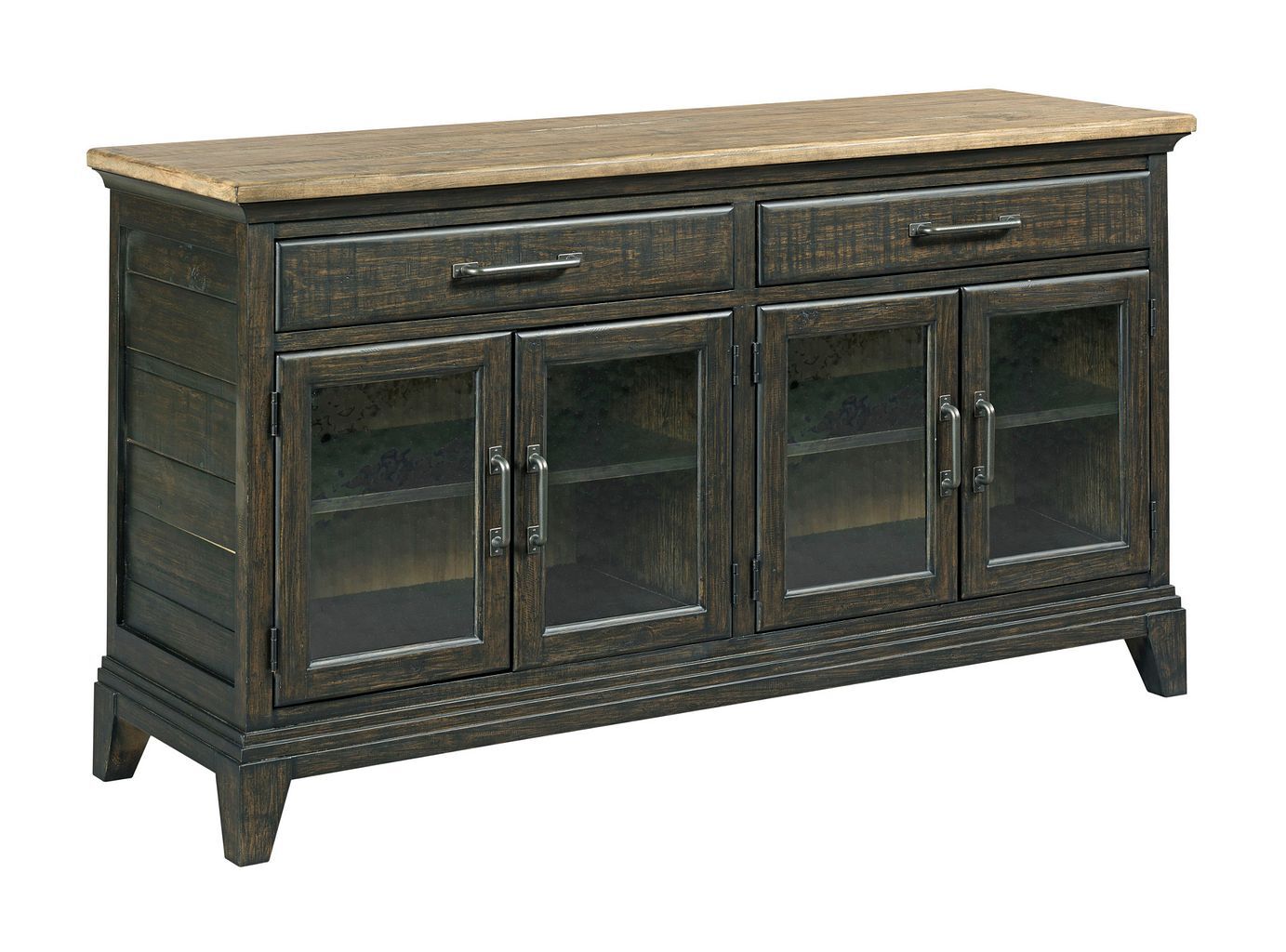 Plank Road Button Round Wood Extendable Dining Room Set