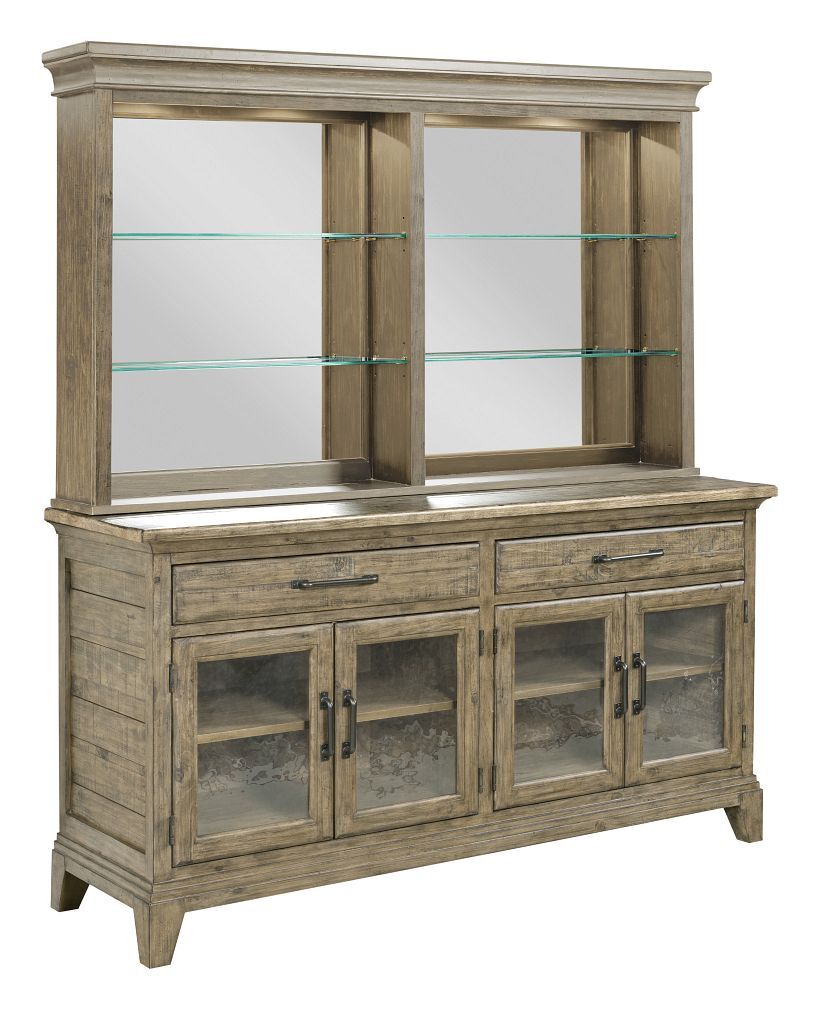 Plank Road Button Round Wood Extendable Dining Room Set