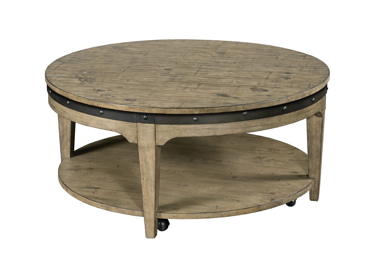 Plank Road Artisans Round Wood Cocktail Table Set