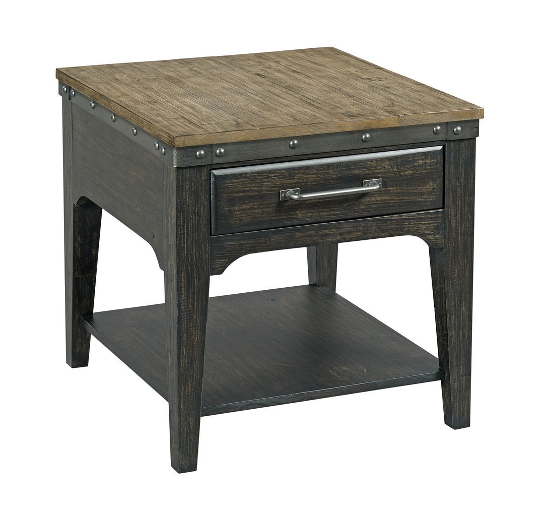 Plank Road Artisans Round Wood Cocktail Table Set