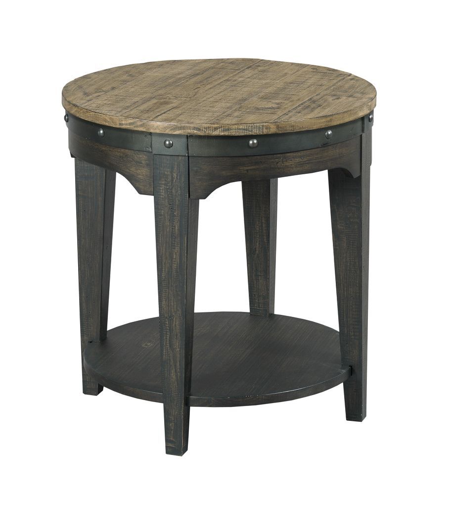 Plank Road Artisans Round Wood Cocktail Table Set