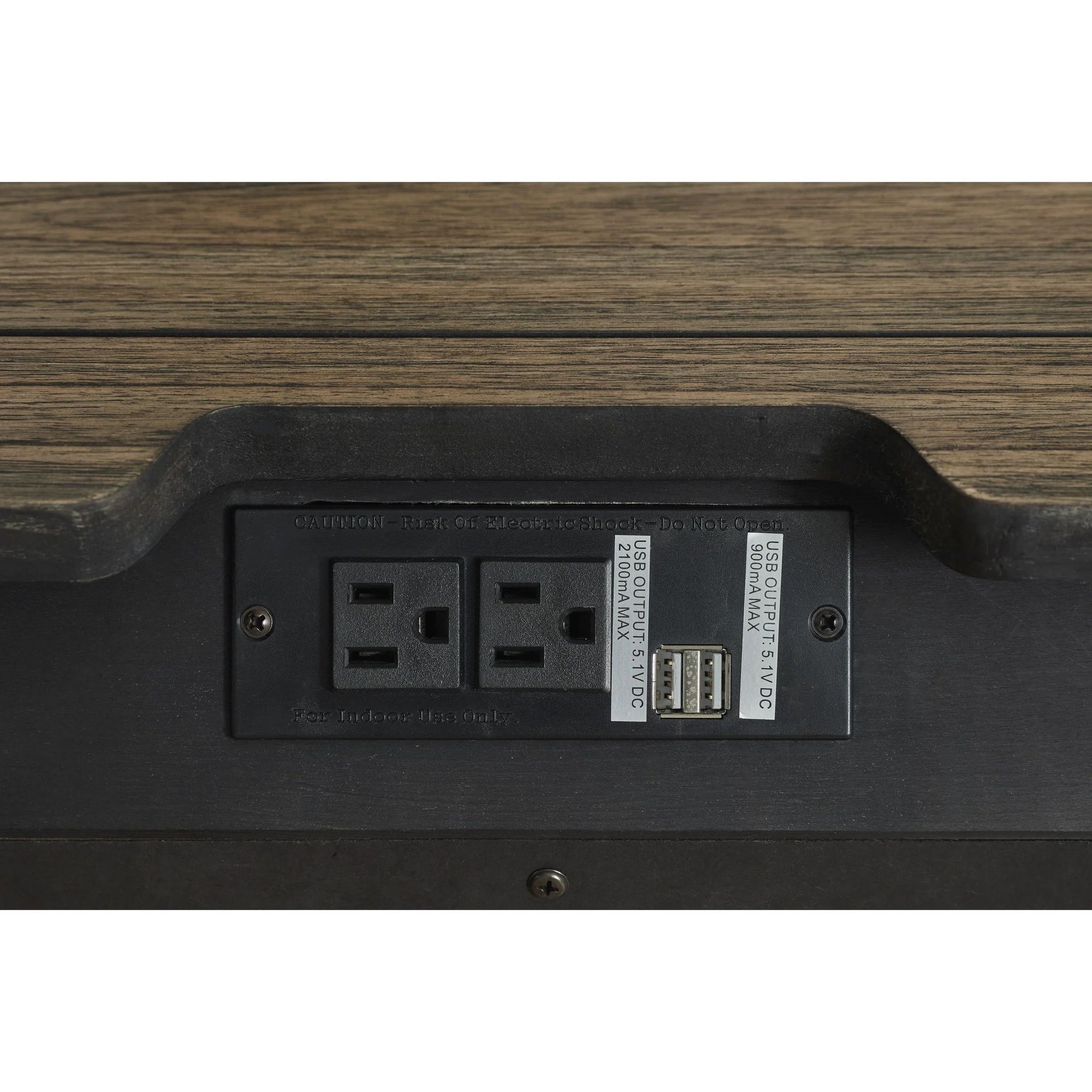 Markenburg Wood Veneer Nightstand with Power Supply