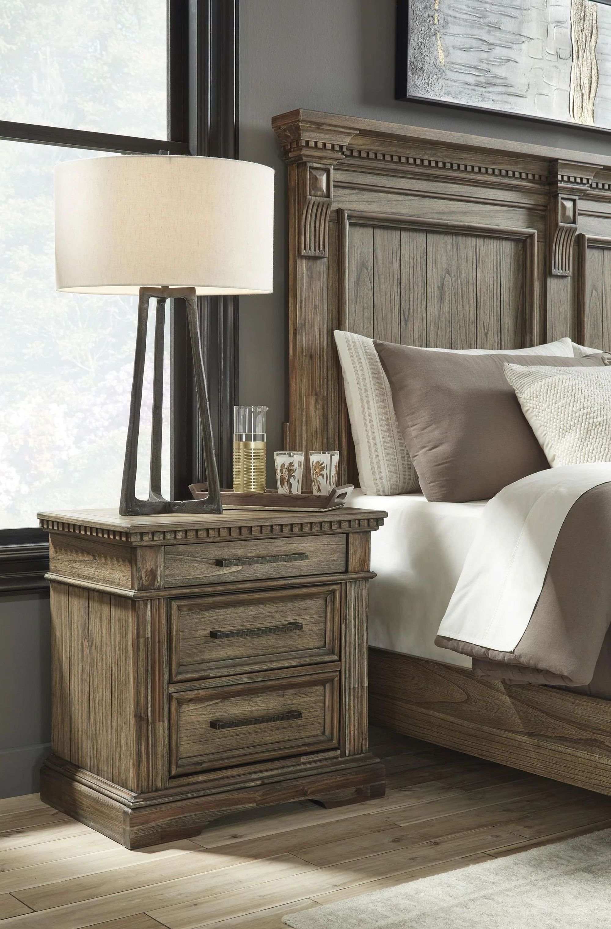 Markenburg 3-Drawer Nightstand with Power Supply & USB