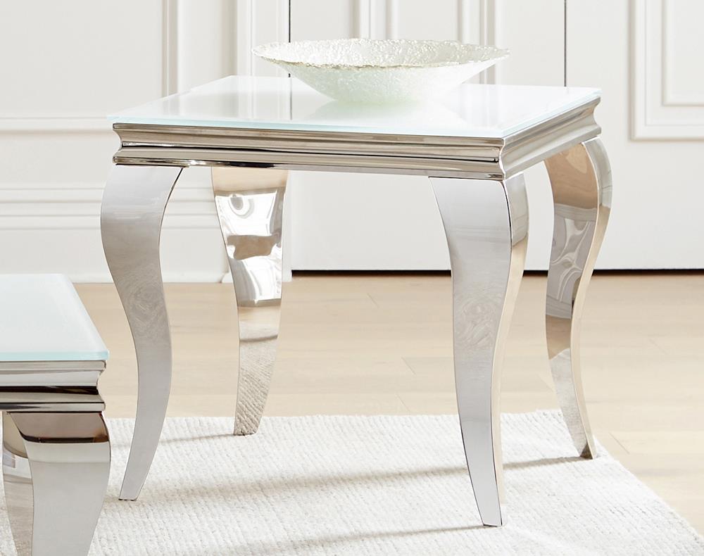 Luna Glass Top Square End Table