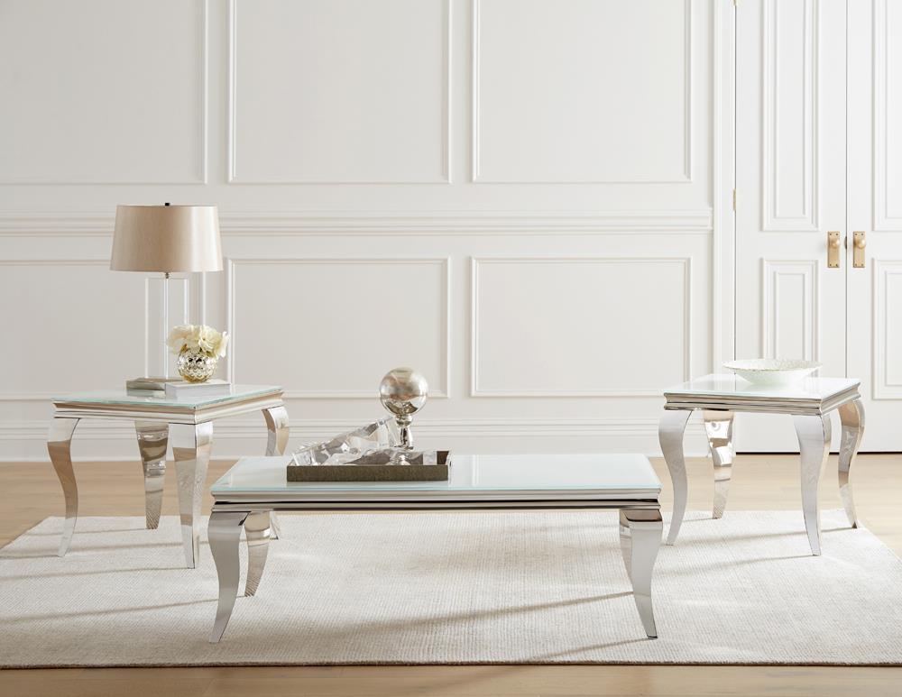 Luna Glass Top Square End Table