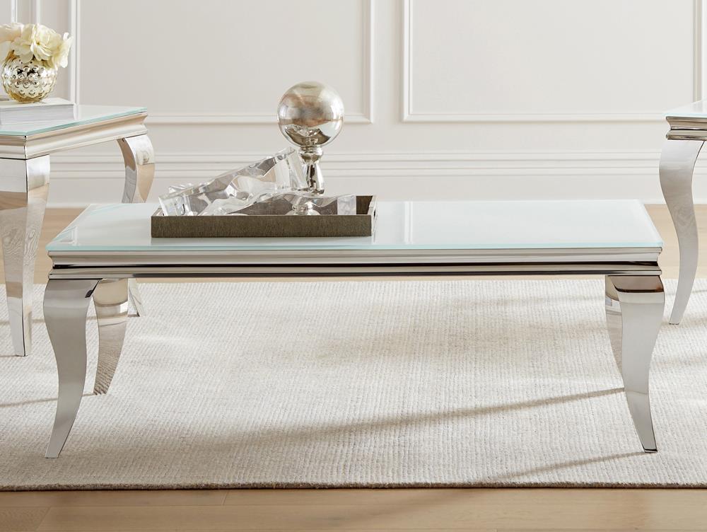 Luna Glass Top Rectangle Coffee Table