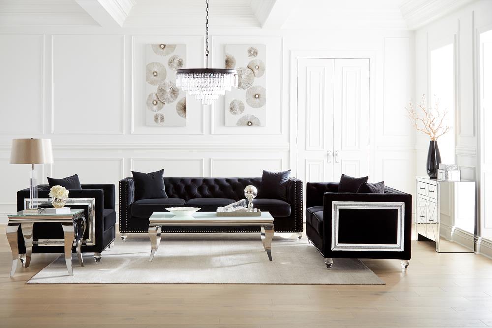 Luna Glass Top Rectangle Coffee Table