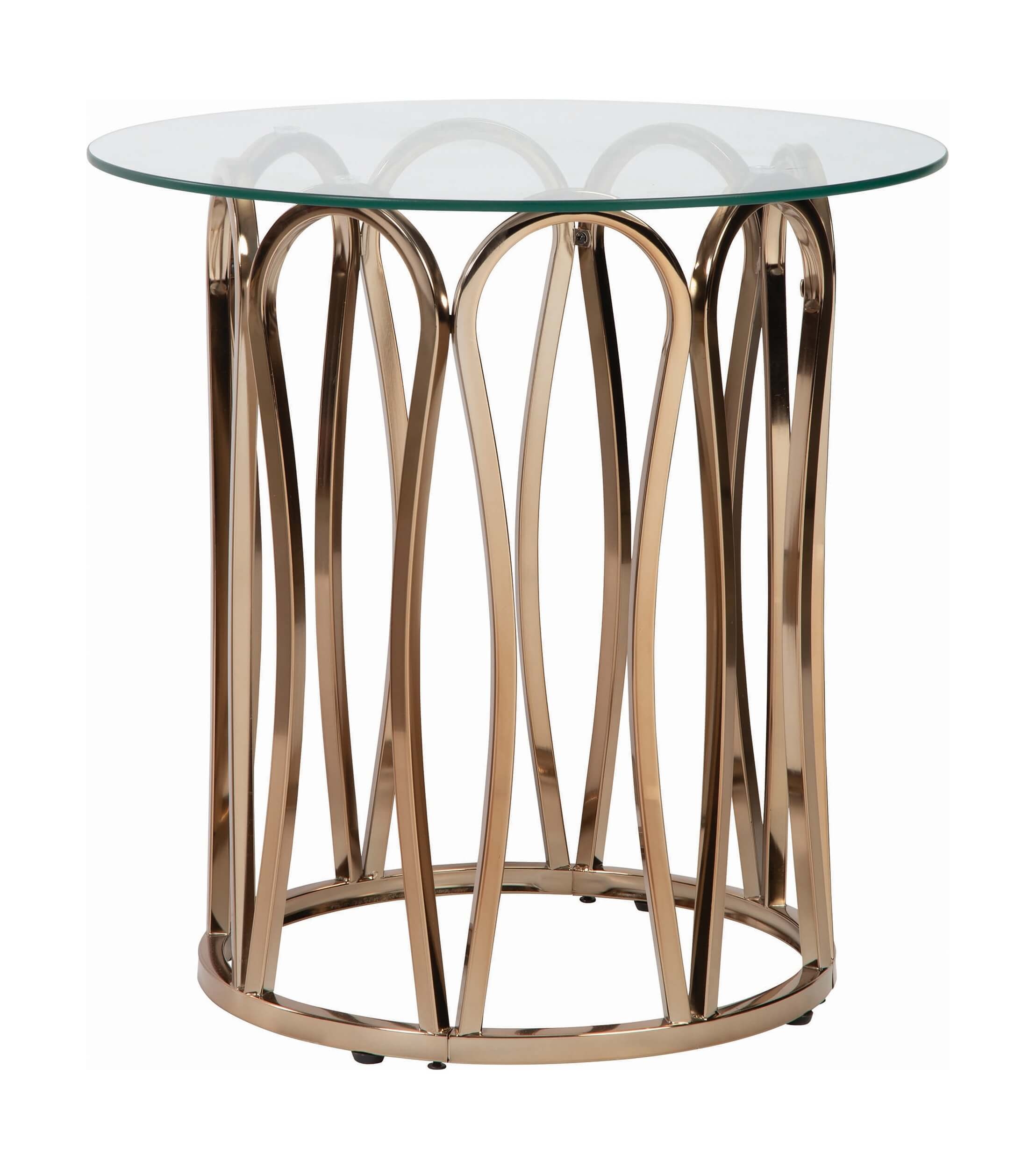 Monett Glass Round Top End Table