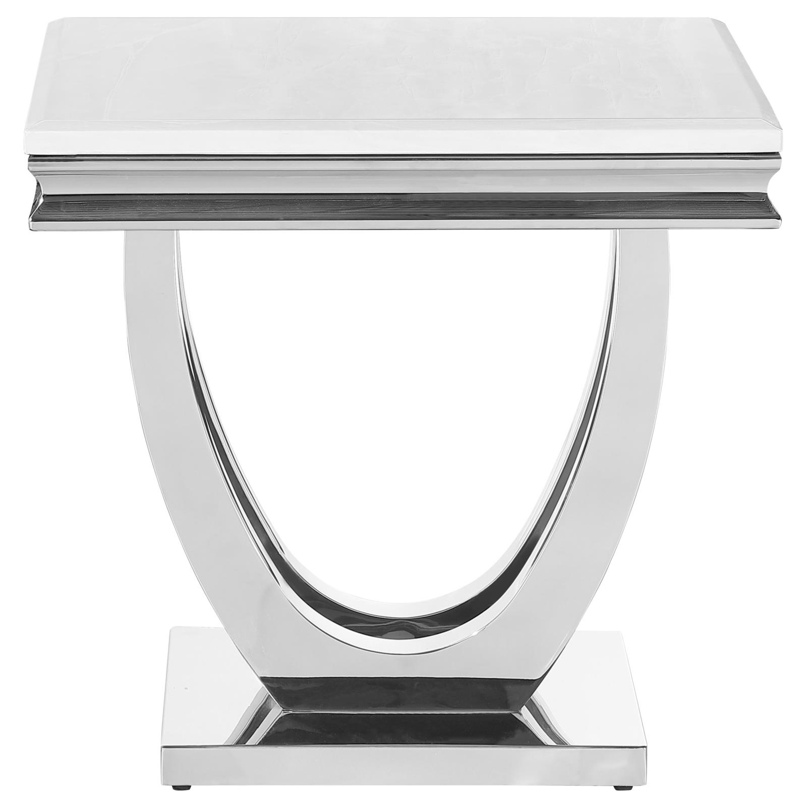 Kerwin Square End Table with Chrome U-base