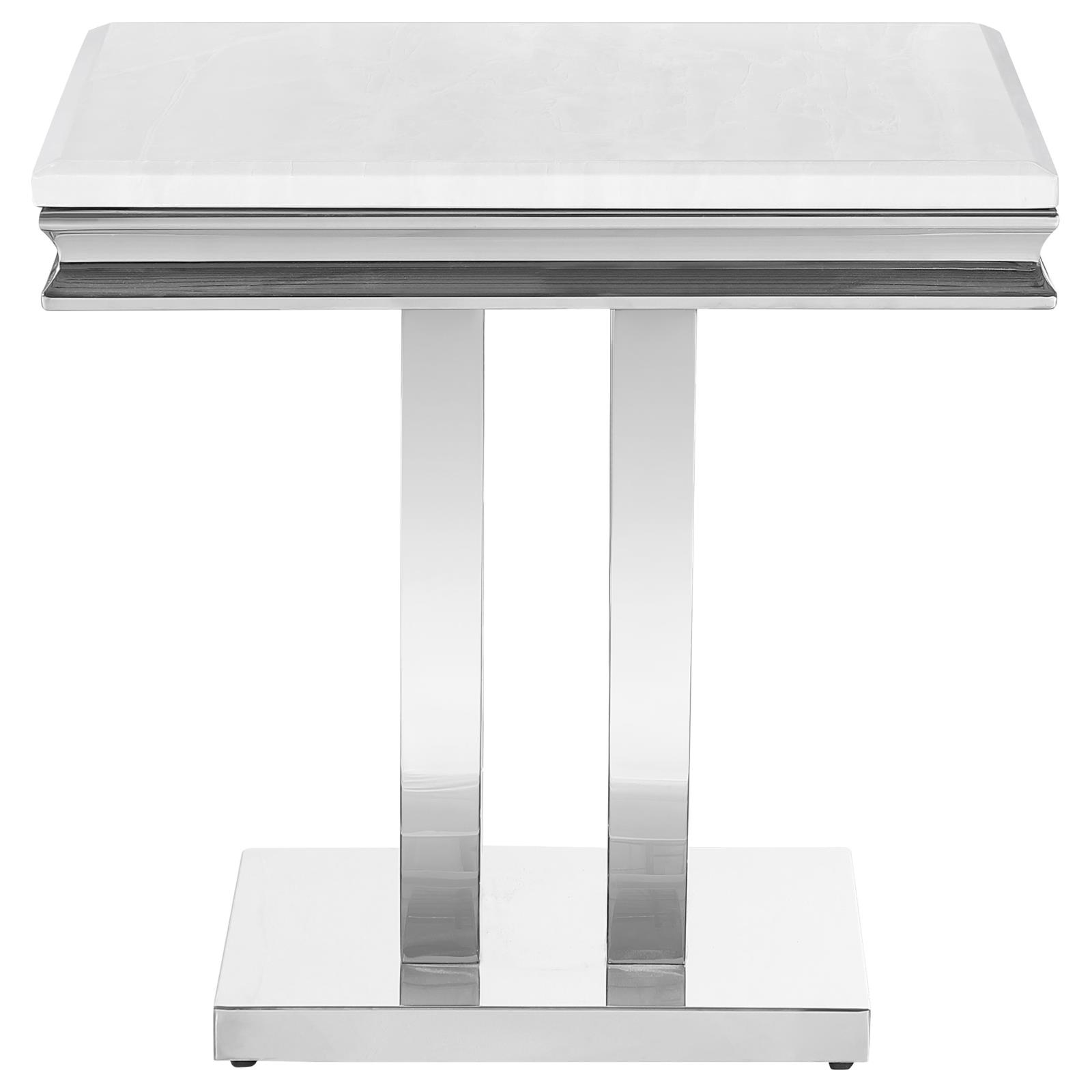 Kerwin Square End Table with Chrome U-base