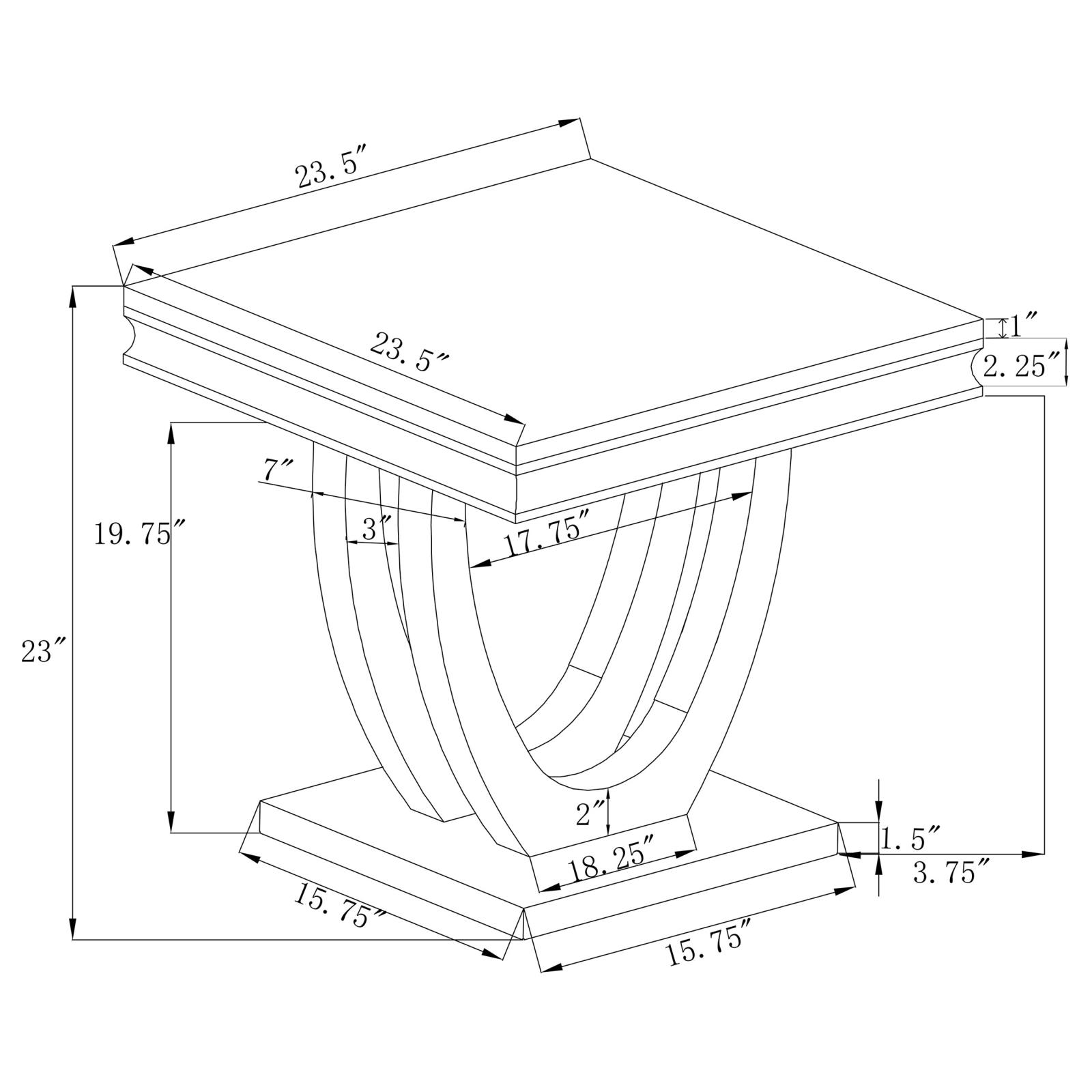 Kerwin Square End Table with Chrome U-base