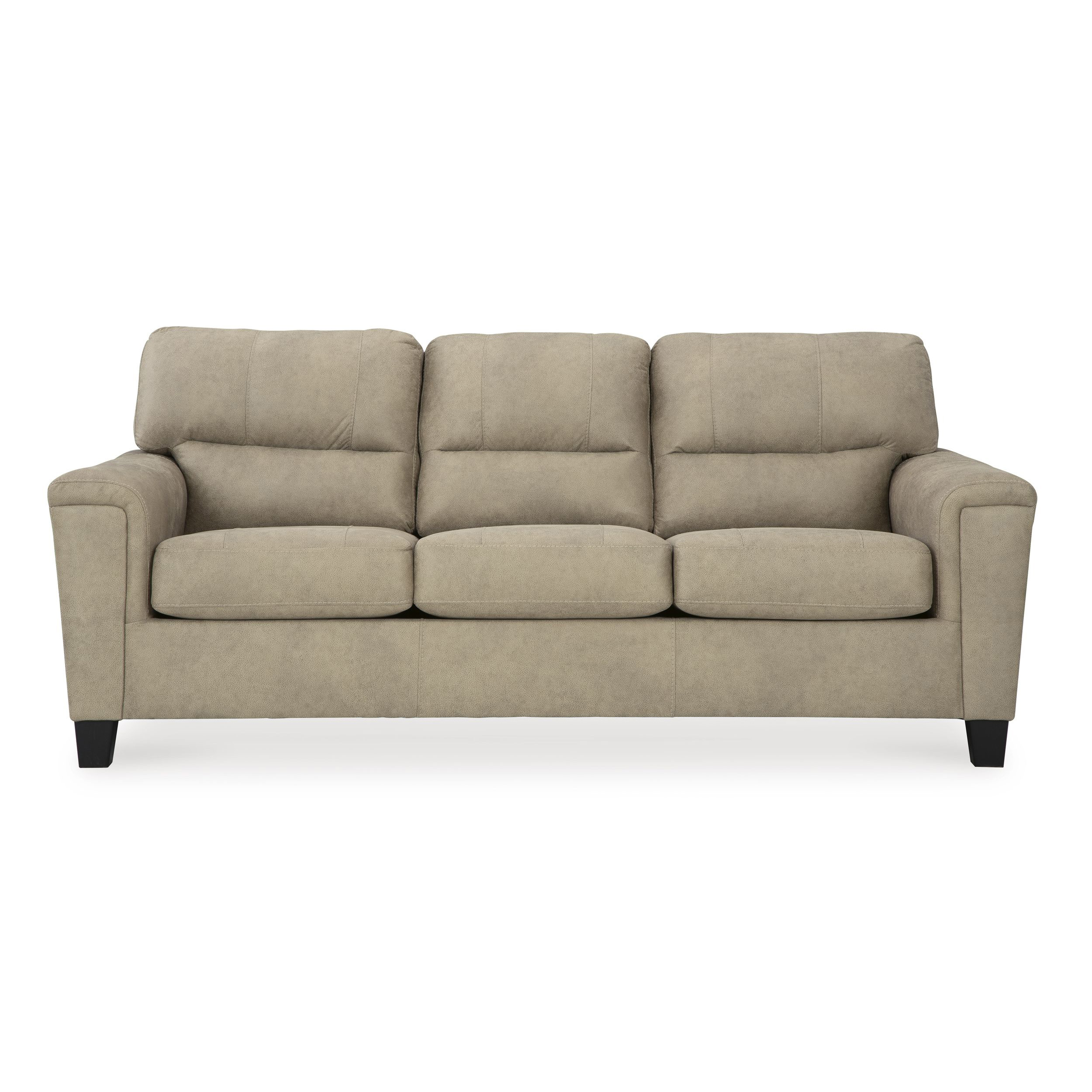 Kirkhill Transitional Sofa | Sand Fabric with Accent Pillows