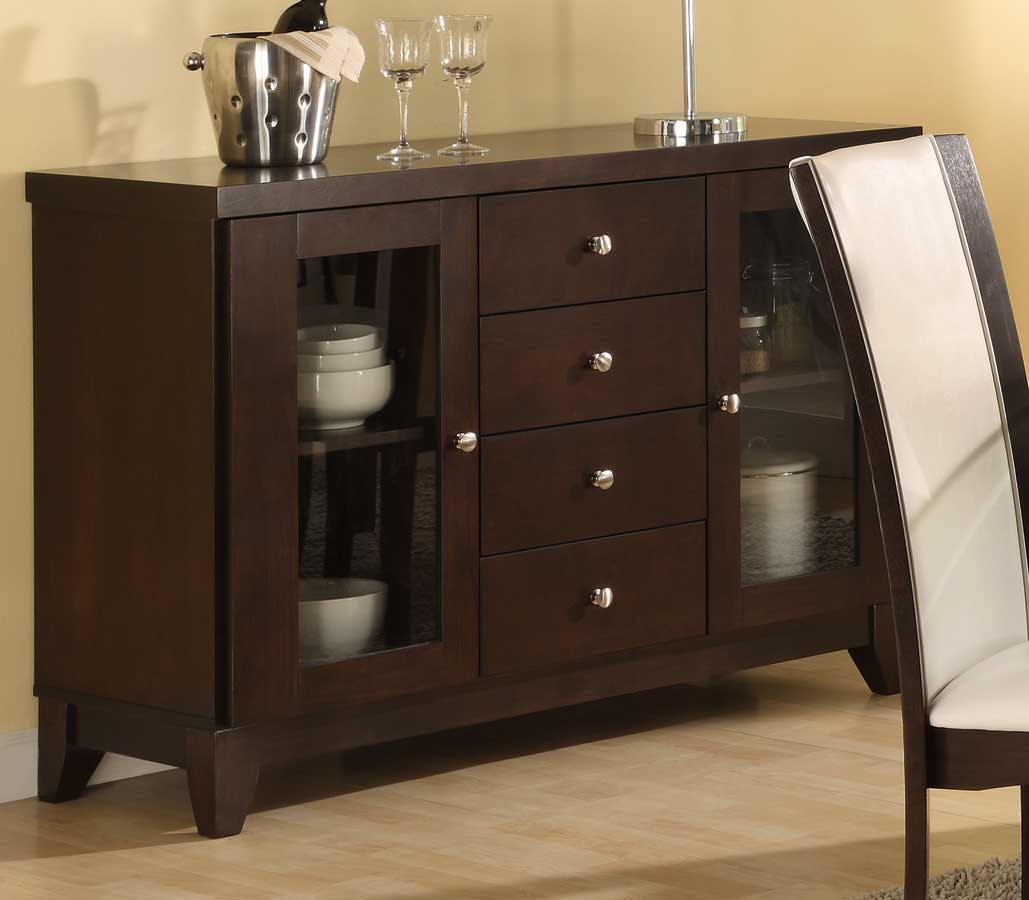 Daisy Classic Glass/Wood Buffet by Homelegance