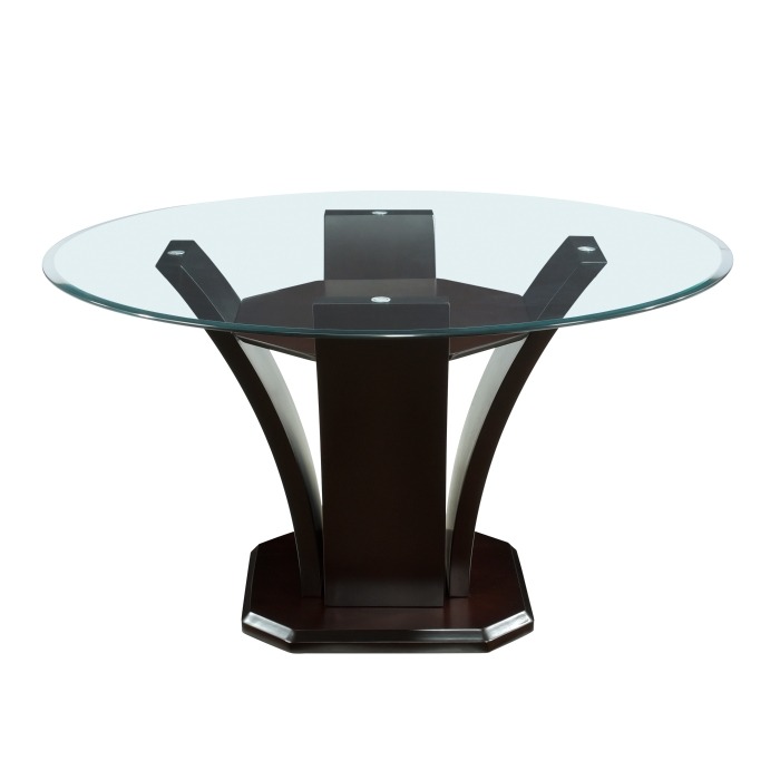 Daisy Round Wood/Glass Dining Room Set