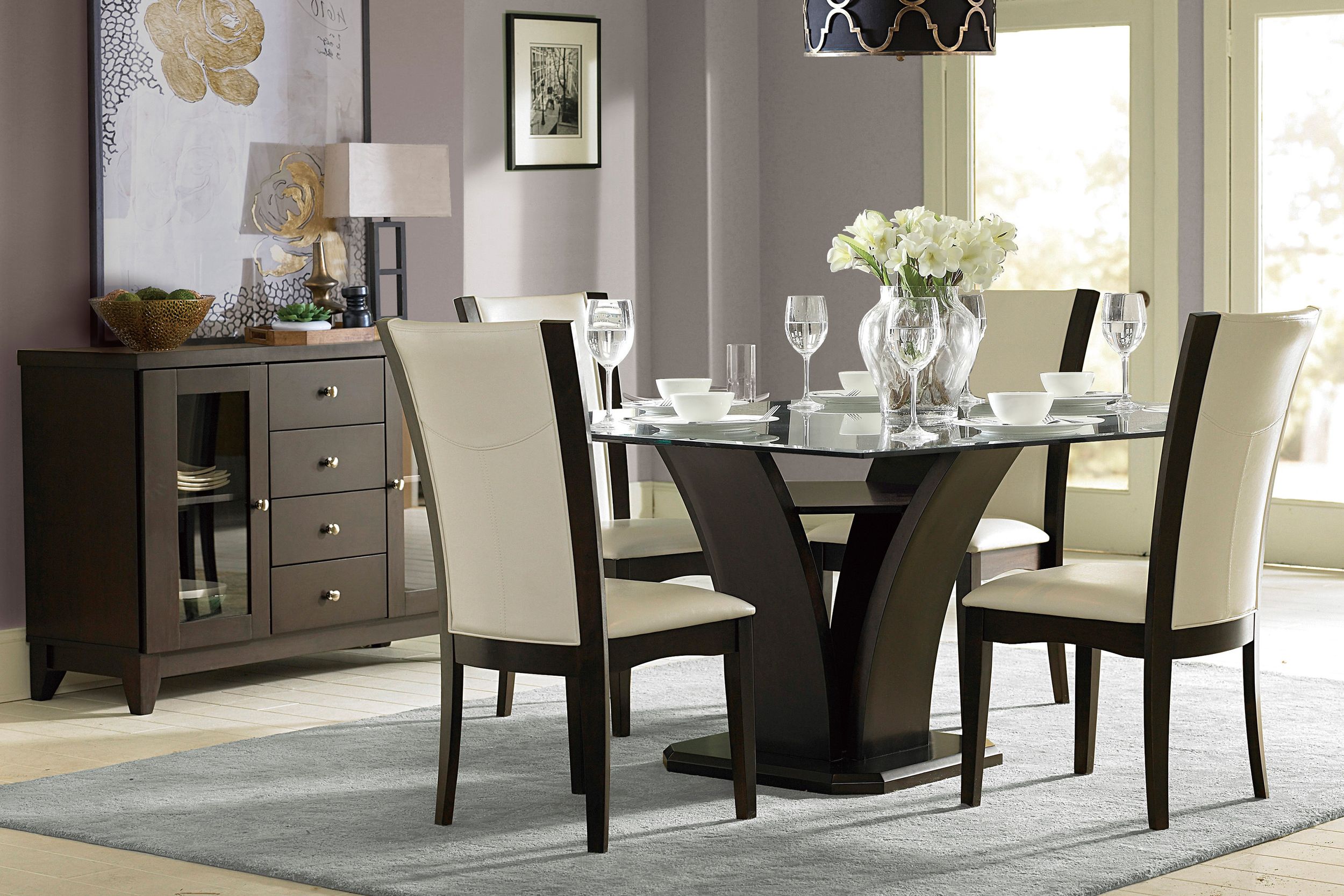 Daisy Square Wood/Glass Dining Table