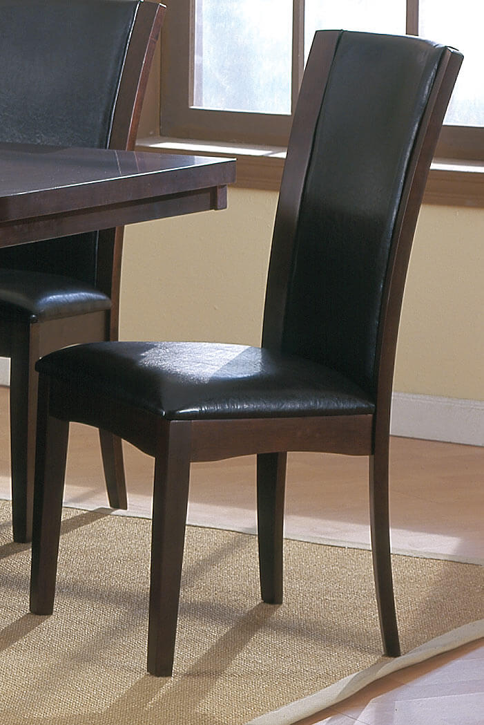 Daisy Transitional Vinyl/Wood Dining Chair by Homelegance