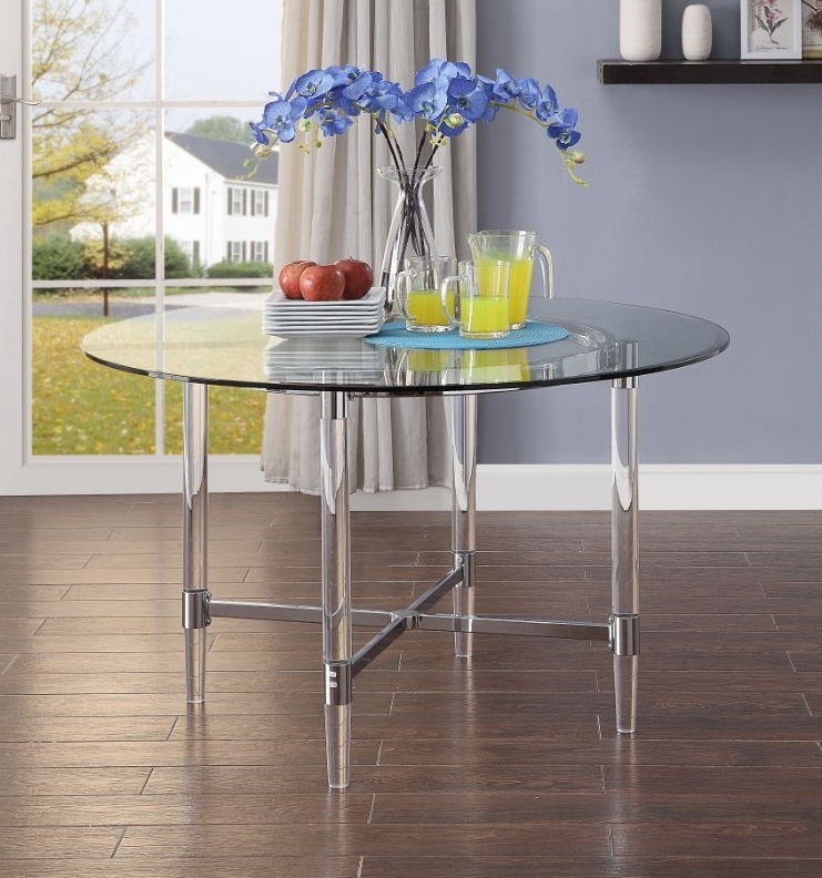 Daire Glass Round Dining Room Set