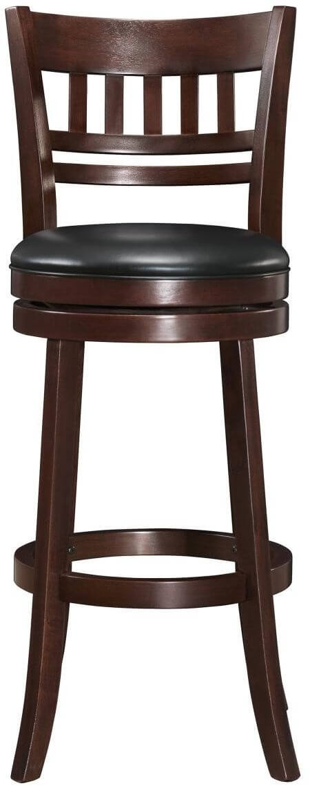 Edmond Transitional Faux-Leather Swivel Pub Chair
