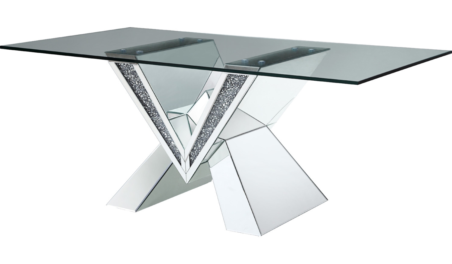 Noralie Glass/Mirror Rectangular Dining Set