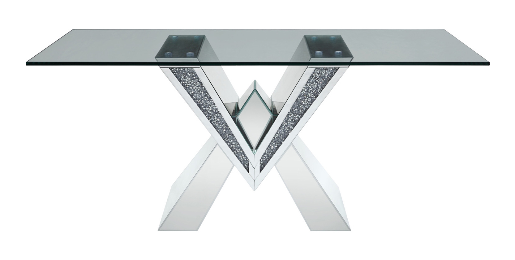 Noralie Glass/Mirror Rectangular Dining Set