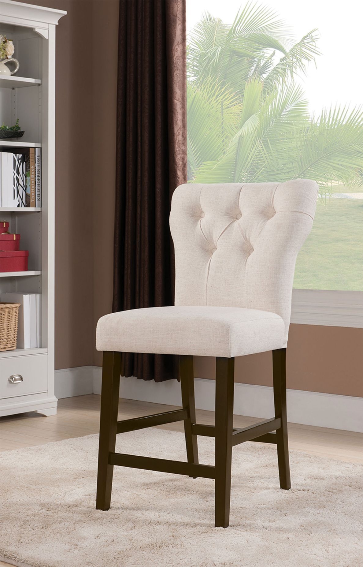 Effie Fabric/Wood Counter Chair