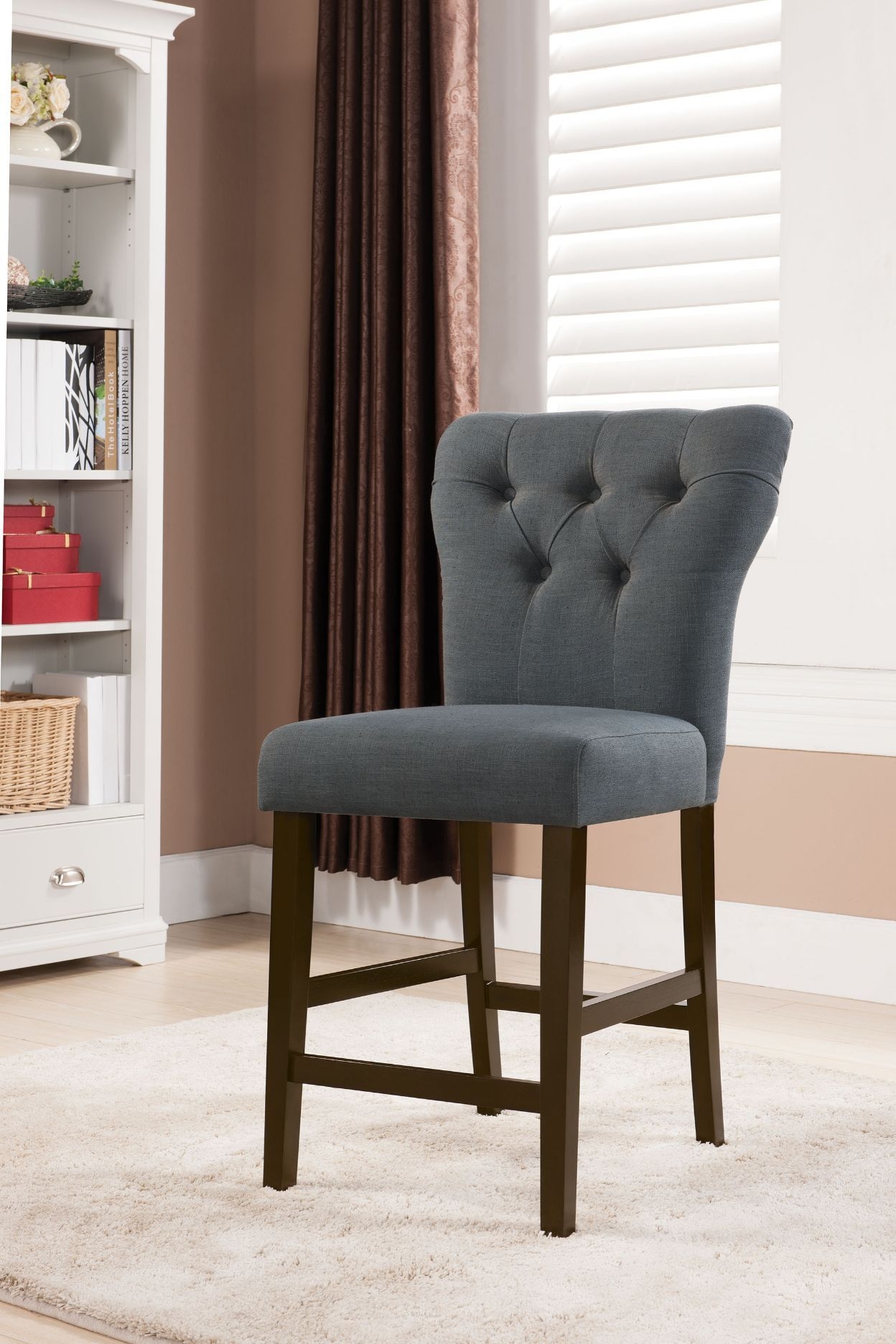 Effie Fabric/Wood Counter Chair