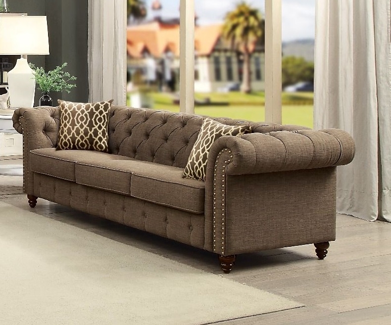 Aurelia Fabric Linen Tufted Living Room Set