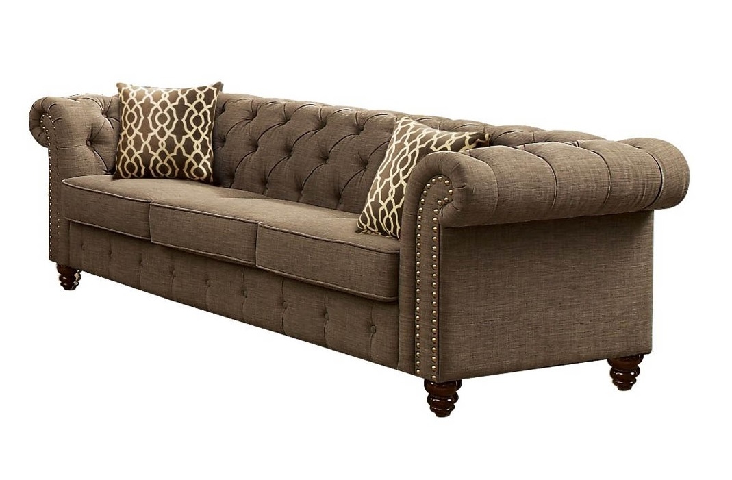 Aurelia Fabric Linen Tufted Living Room Set