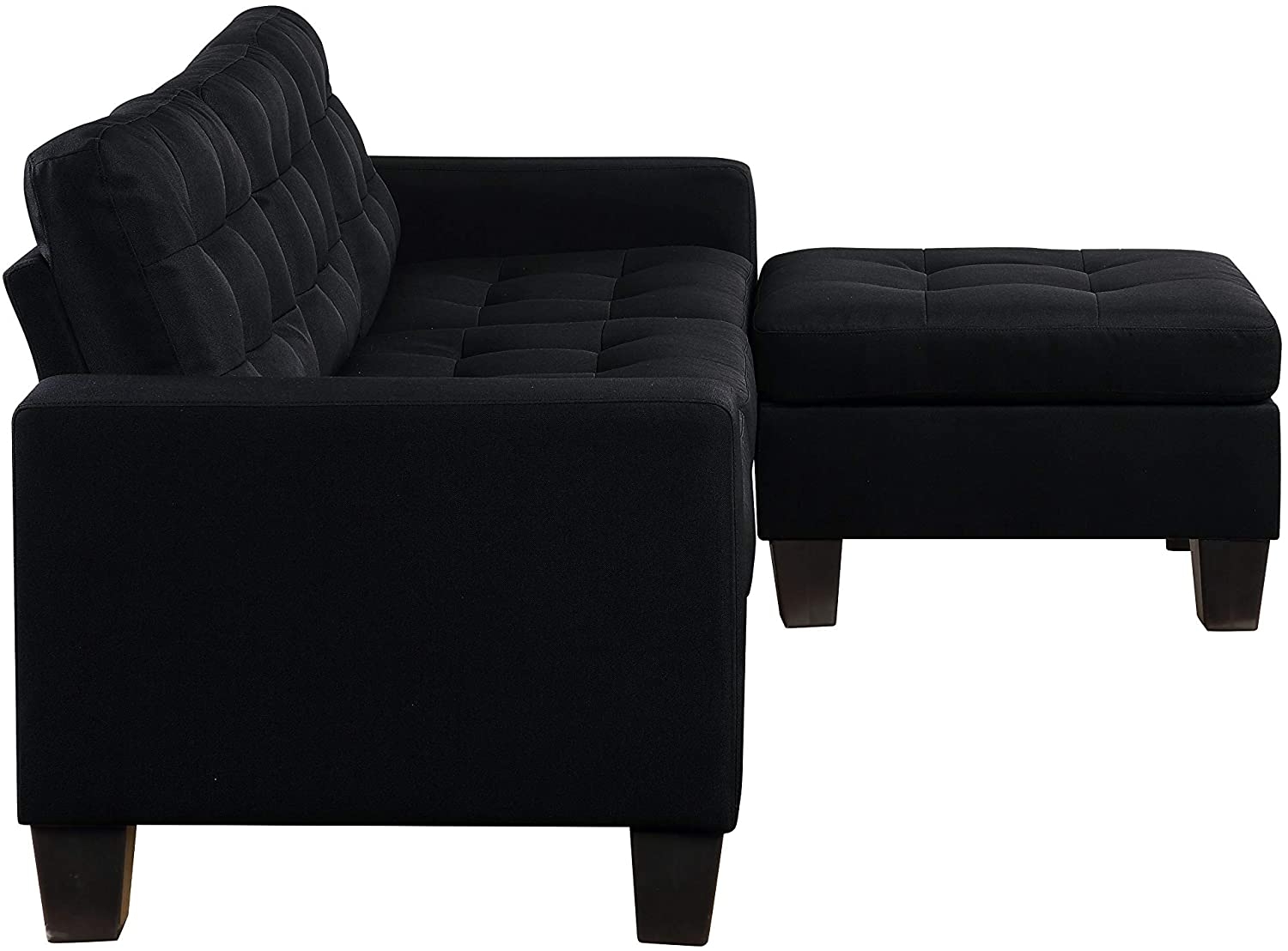 Earsom Linen Sectional Sofa w/Ottoman