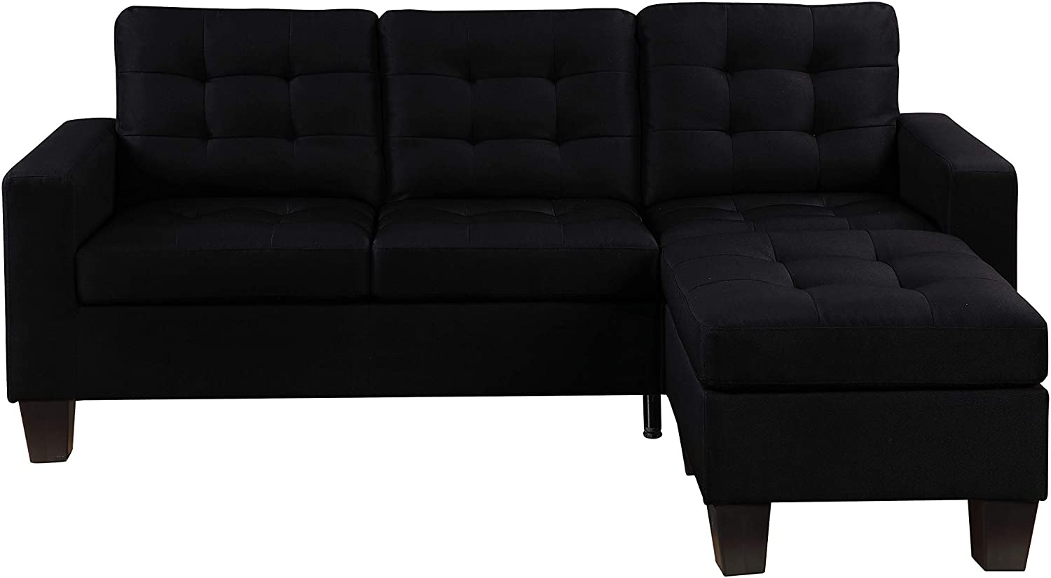 Earsom Linen Sectional Sofa w/Ottoman