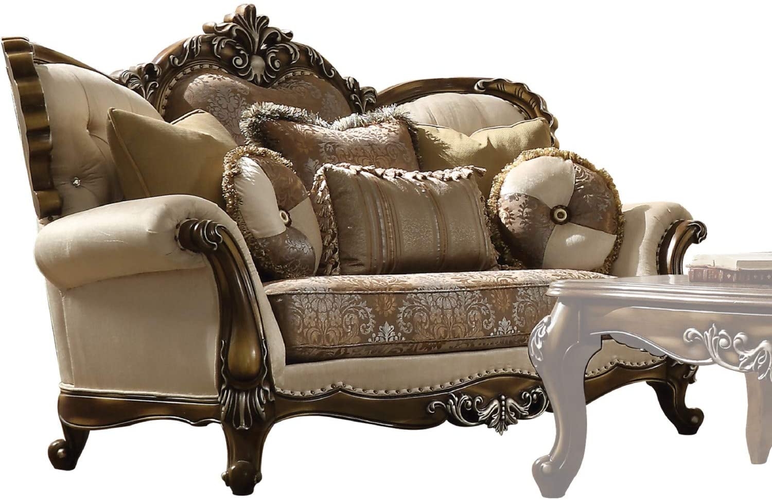 Latisha Fabric/Wood Living Room Set