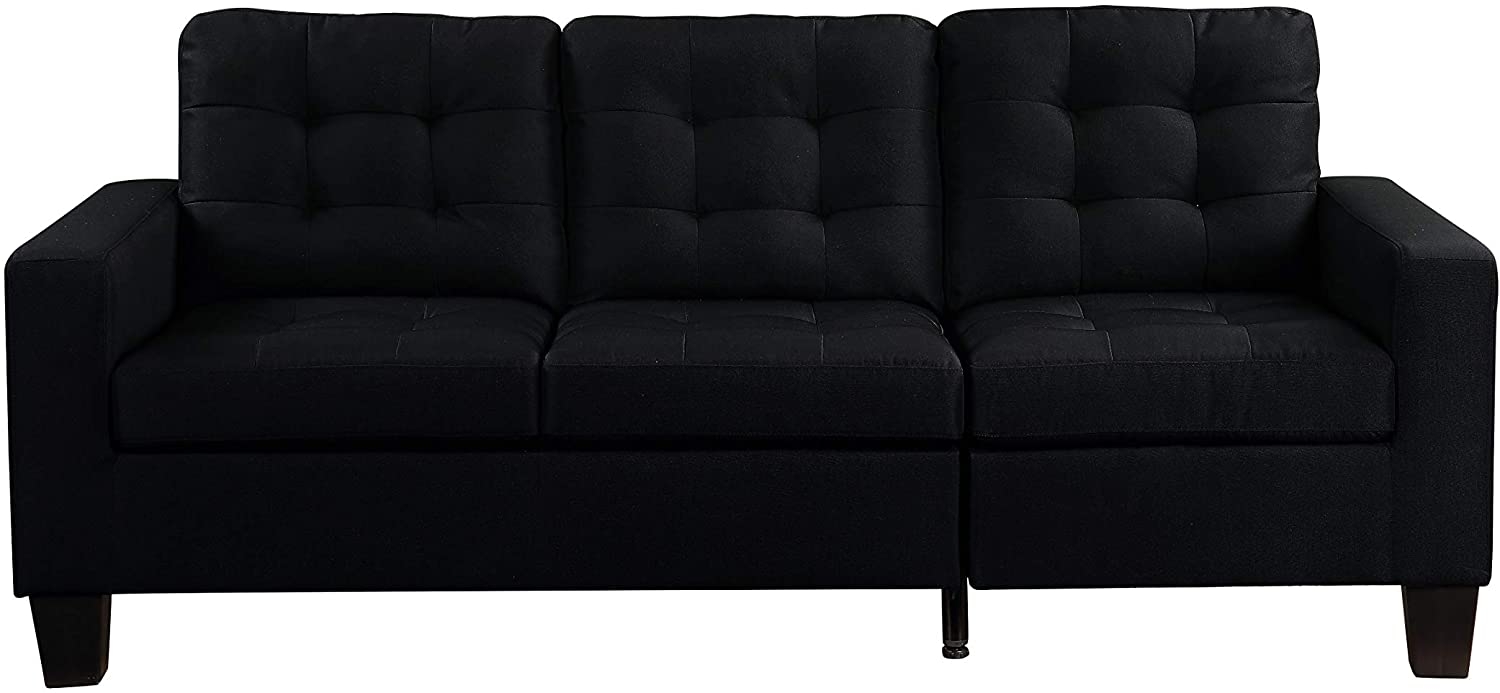 Earsom Linen Sectional Sofa w/Ottoman