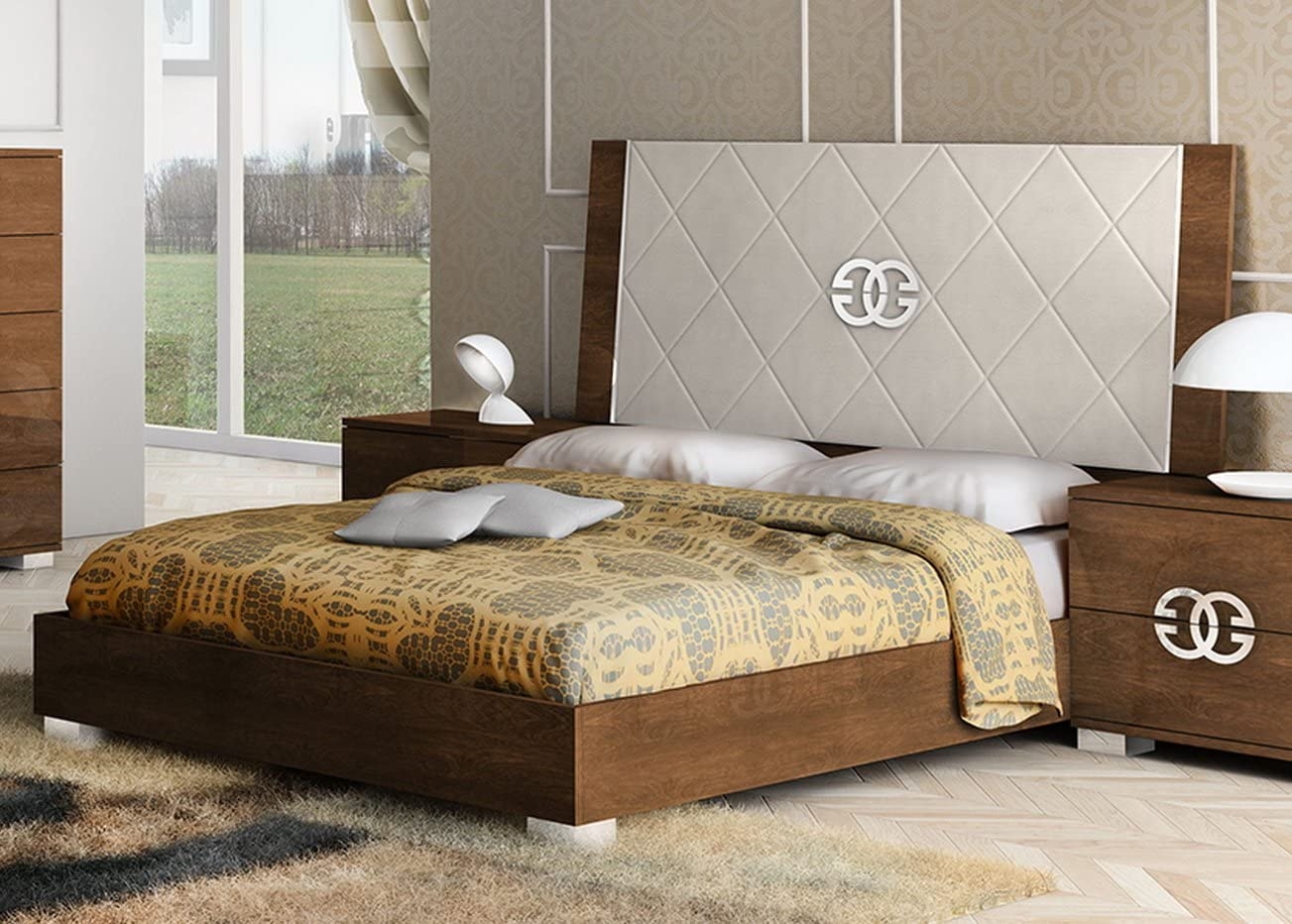 Prestige ESF Lux Fabric/Wood Platform Bed, Queen Size