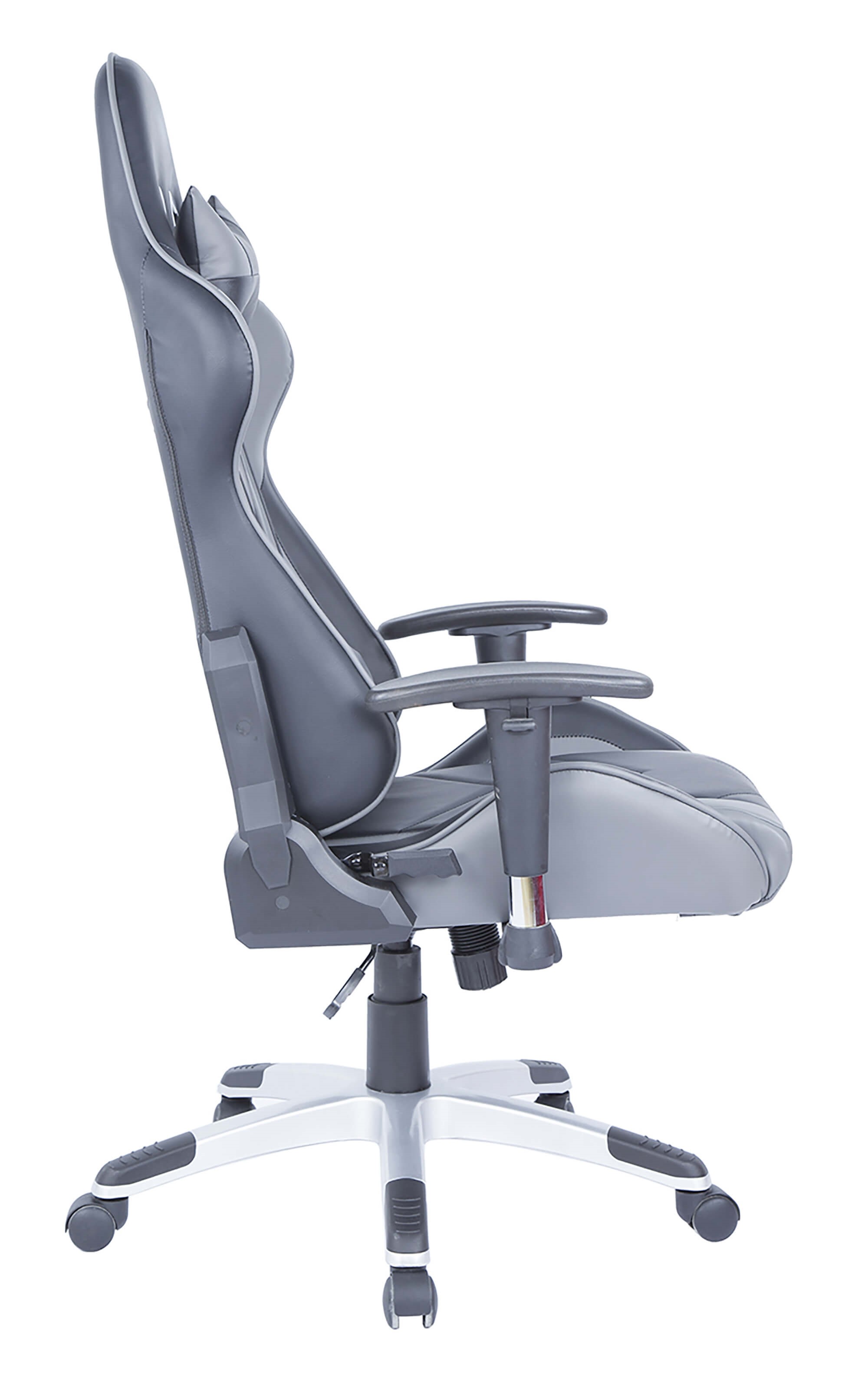 7202 Adjustable Height PU Computer Chair w/Lumbar Support Pillow