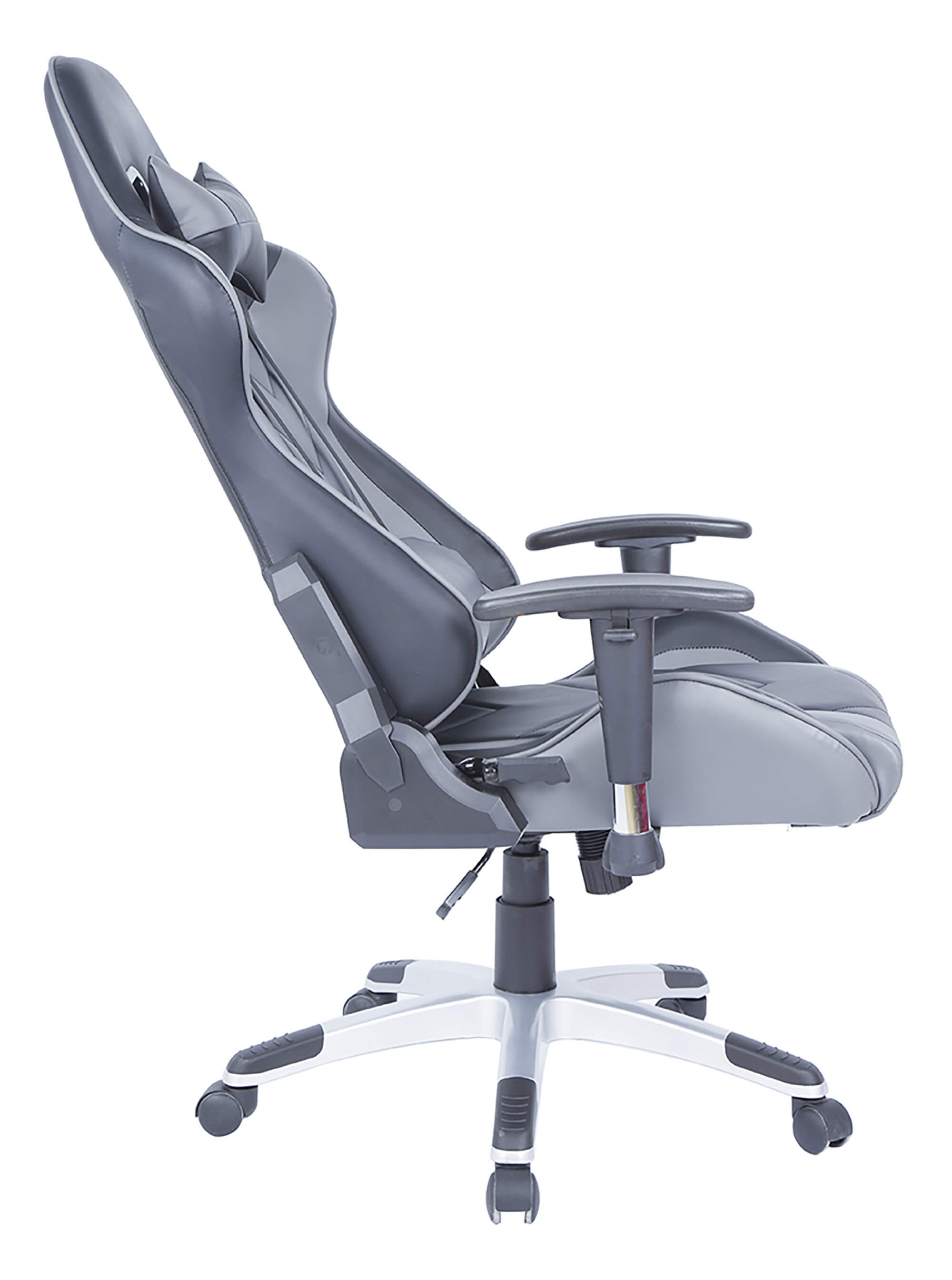 7202 Adjustable Height PU Computer Chair w/Lumbar Support Pillow