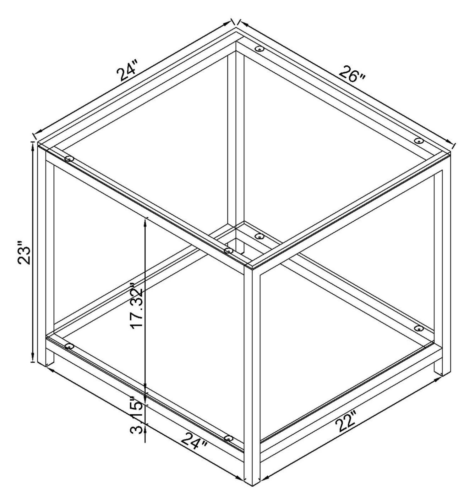 Trini Glass Rectangular End Table with Shelf