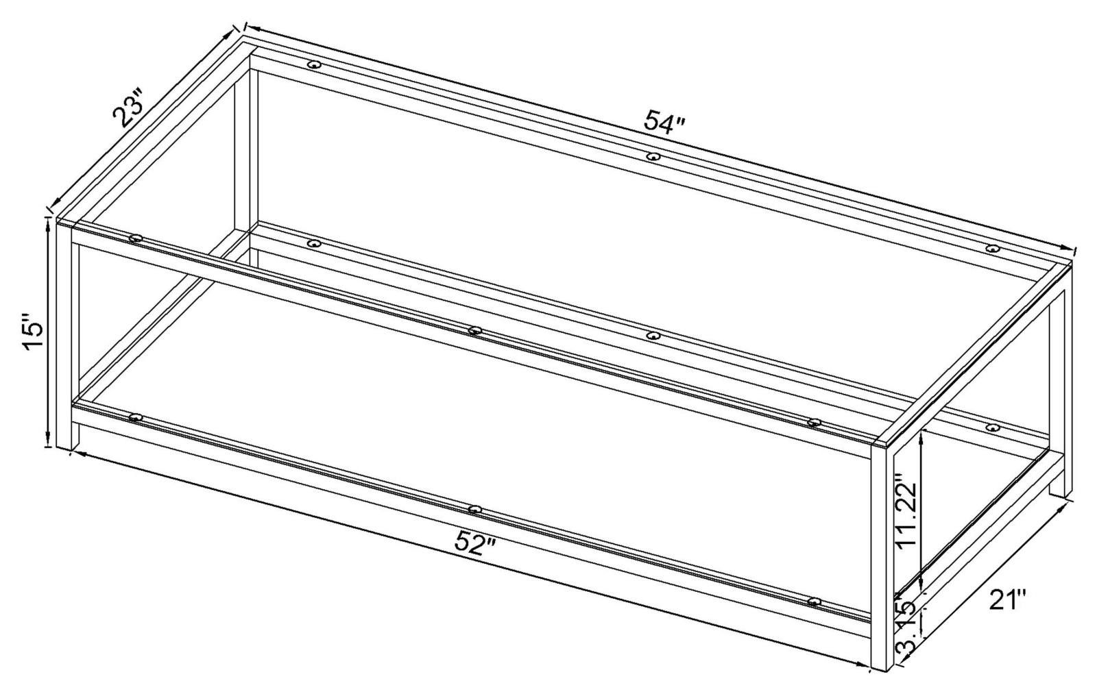 Trini Glass Rectangular Coffee Table with Shelf