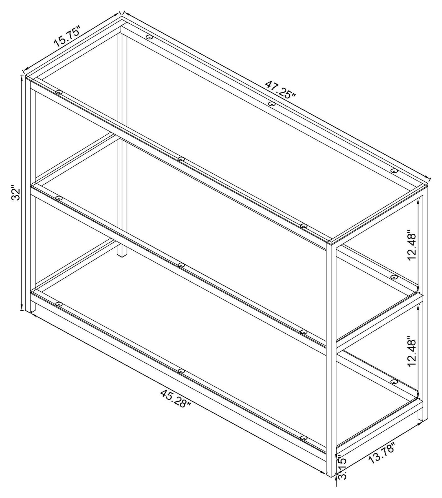 Trini Glass Rectangular Sofa Table with Shelf