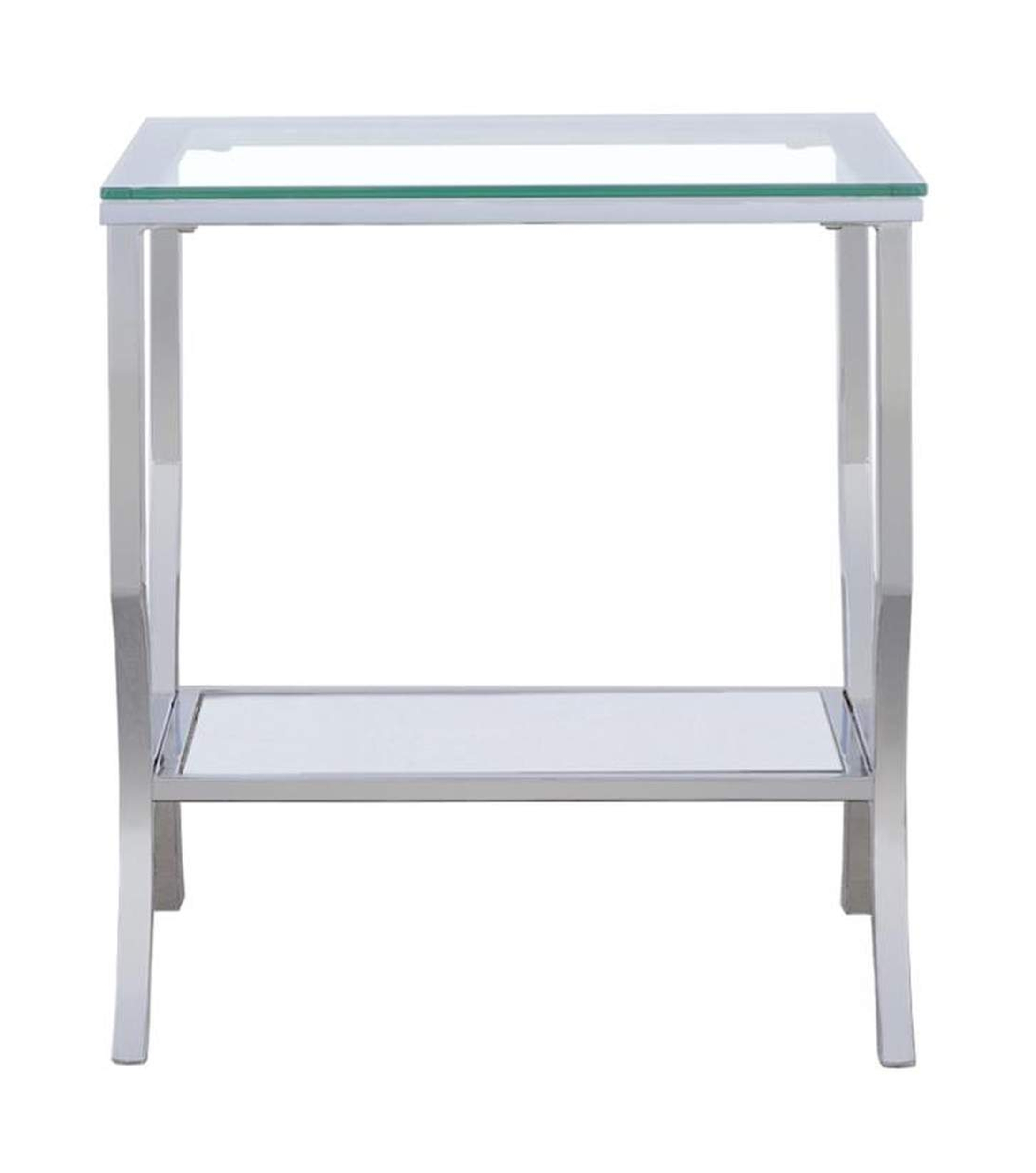 Saide Square End Table with Mirrored Shelf