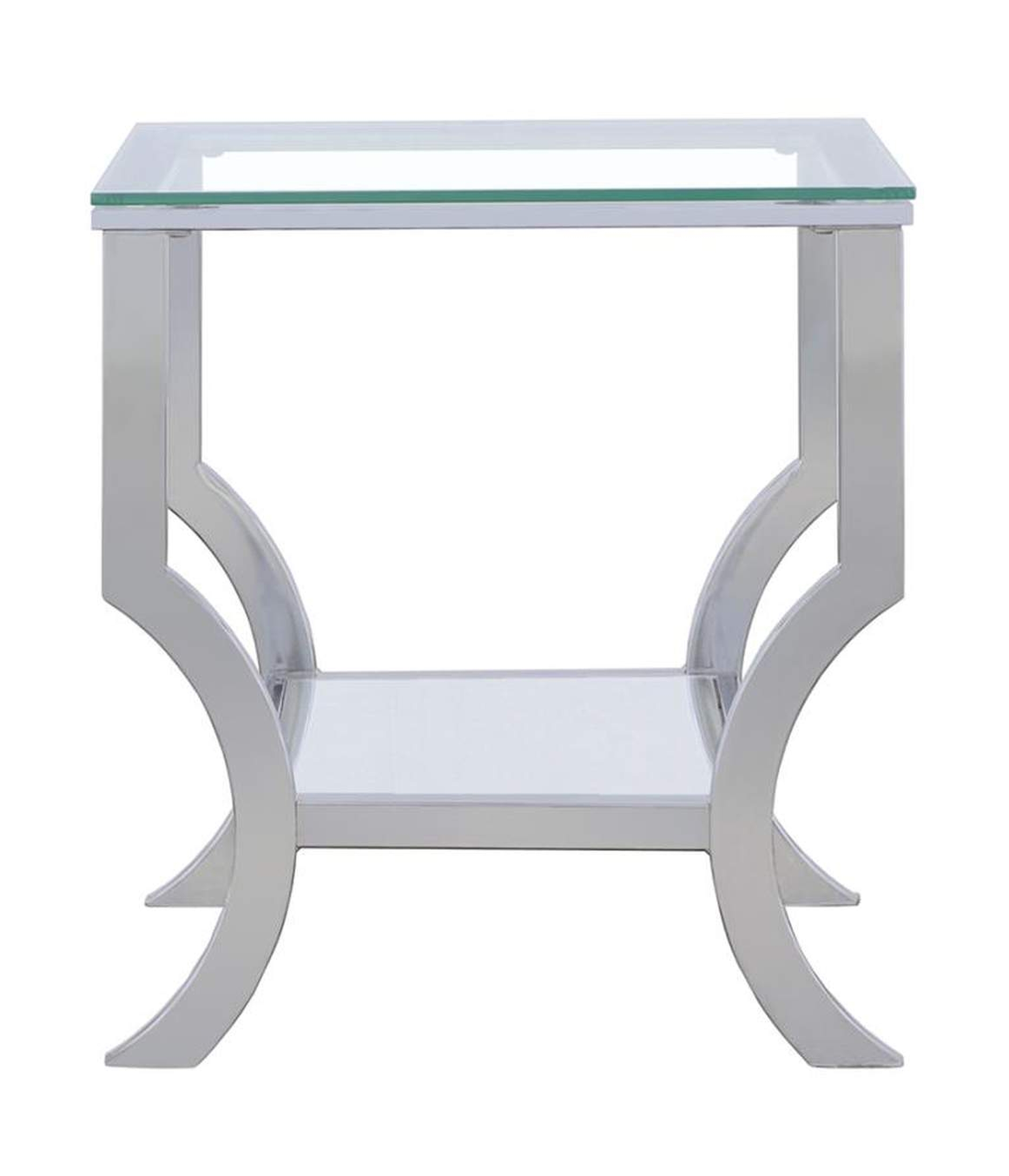 Saide Square End Table with Mirrored Shelf